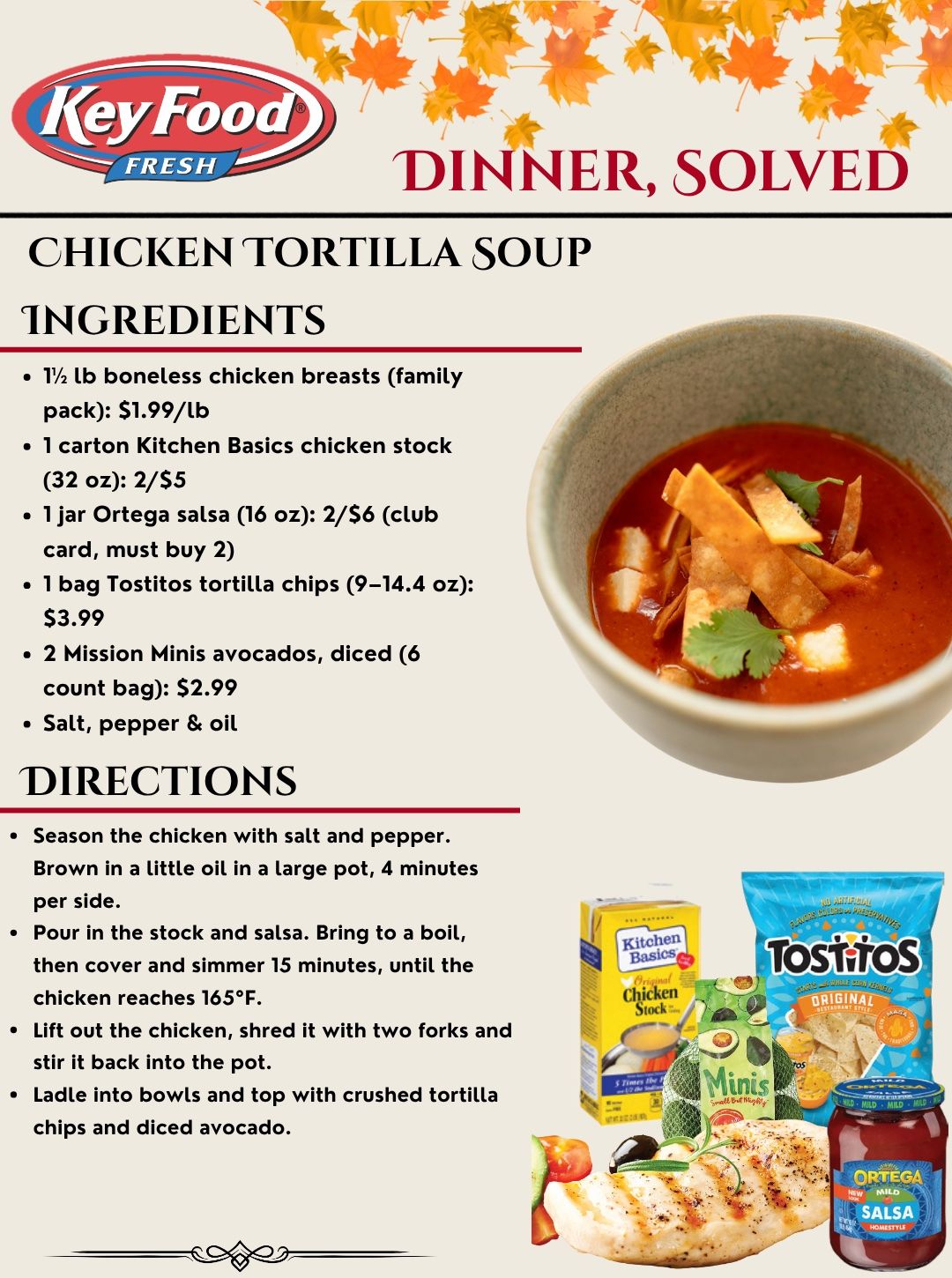 Meals in a Minute flyer: Chicken Tortilla Soup